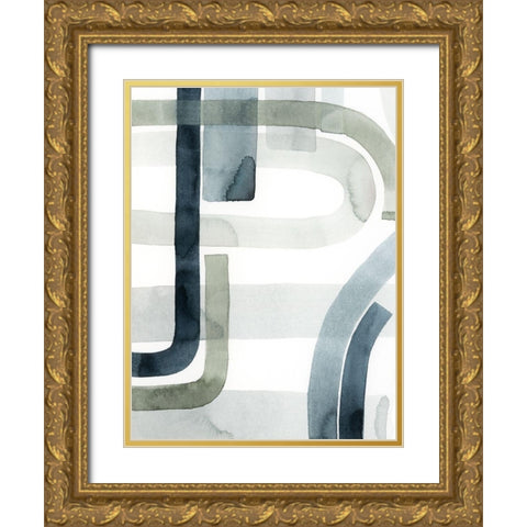 Cool Swoops I Gold Ornate Wood Framed Art Print with Double Matting by Popp, Grace