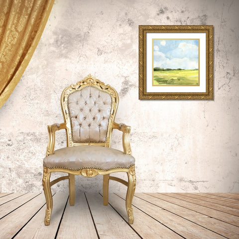 Open Fields II Gold Ornate Wood Framed Art Print with Double Matting by Warren, Annie