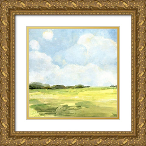 Open Fields II Gold Ornate Wood Framed Art Print with Double Matting by Warren, Annie