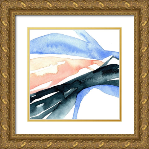Watercolor Ribbon III Gold Ornate Wood Framed Art Print with Double Matting by Caroline, Emma