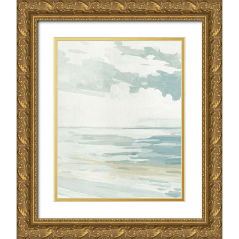 Soft Pastel Seascape I Gold Ornate Wood Framed Art Print with Double Matting by Caroline, Emma