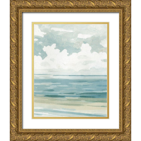 Soft Pastel Seascape II Gold Ornate Wood Framed Art Print with Double Matting by Caroline, Emma