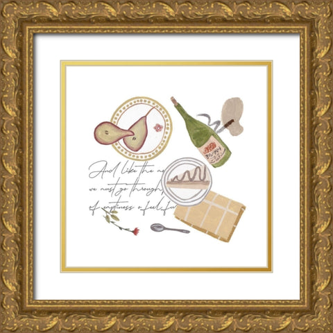 Autumn Baking Diary II Gold Ornate Wood Framed Art Print with Double Matting by Wang, Melissa