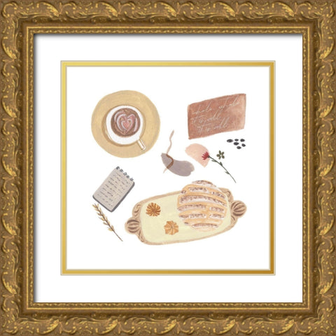 Autumn Baking Diary IV Gold Ornate Wood Framed Art Print with Double Matting by Wang, Melissa