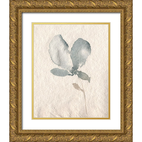 UA Fleur Petite IV Gold Ornate Wood Framed Art Print with Double Matting by Goldberger, Jennifer