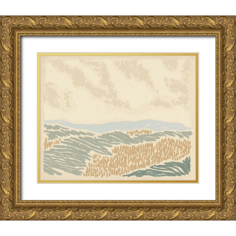 Paysage de Rouen I Gold Ornate Wood Framed Art Print with Double Matting by Green, Jacob