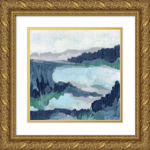 Blue Marsh Grove I Gold Ornate Wood Framed Art Print with Double Matting by Vess, June Erica