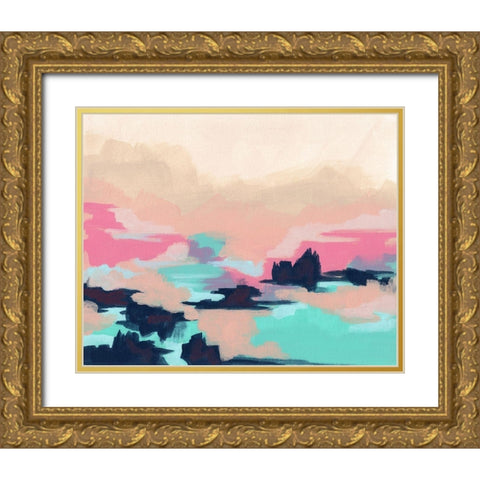 Calypso Coast I Gold Ornate Wood Framed Art Print with Double Matting by Vess, June Erica