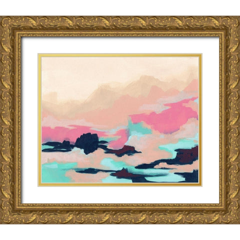 Calypso Coast II Gold Ornate Wood Framed Art Print with Double Matting by Vess, June Erica