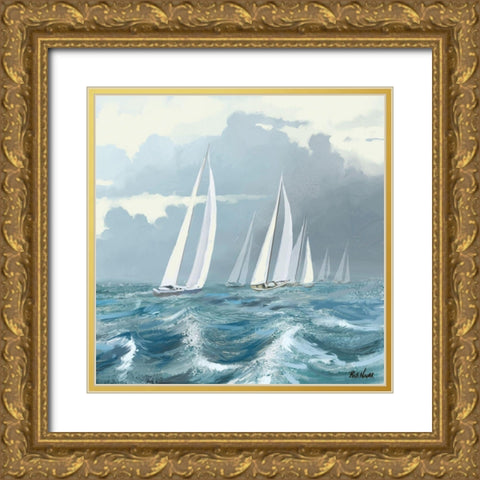 Sailing Ships II Gold Ornate Wood Framed Art Print with Double Matting by Novak, Rick