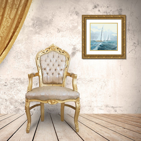Sailing Ships III Gold Ornate Wood Framed Art Print with Double Matting by Novak, Rick