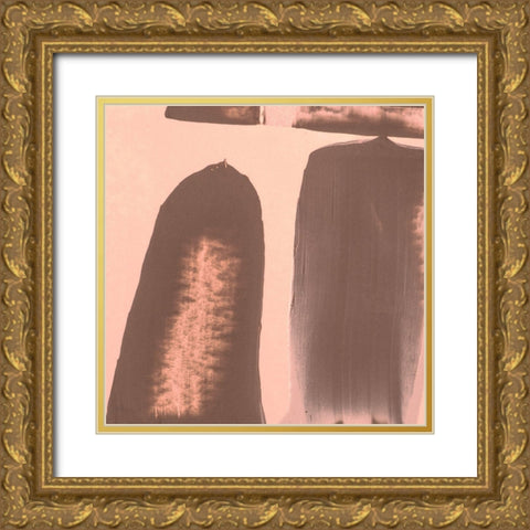 Aurora III Gold Ornate Wood Framed Art Print with Double Matting by Aryai, Sia