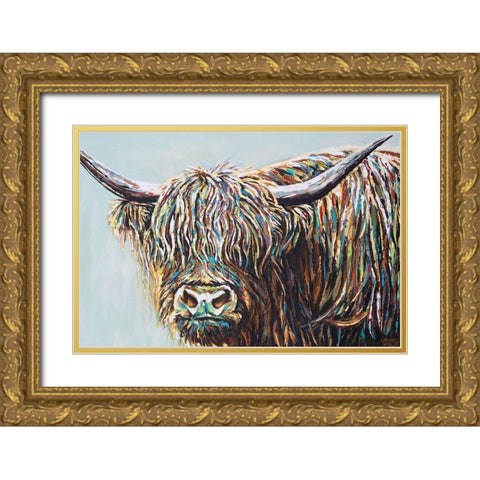 Woolly Highland I Gold Ornate Wood Framed Art Print with Double Matting by Vitaletti, Carolee