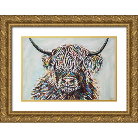 Woolly Highland II Gold Ornate Wood Framed Art Print with Double Matting by Vitaletti, Carolee