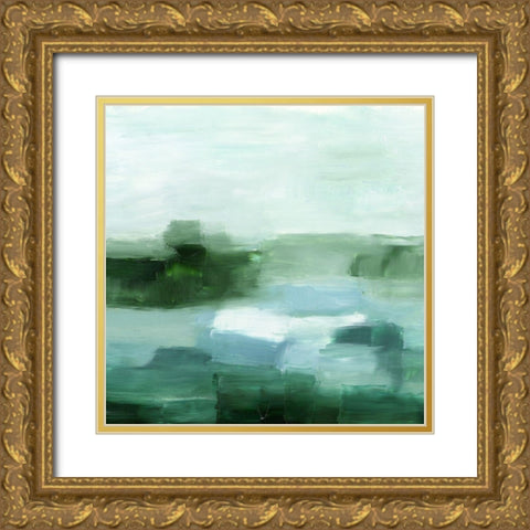 Verte Horizon II Gold Ornate Wood Framed Art Print with Double Matting by Harper, Ethan
