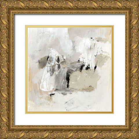 Neutral Brushstrokes II Gold Ornate Wood Framed Art Print with Double Matting by Barnes, Victoria