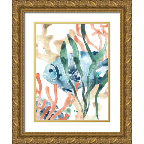 In the Kelp II Gold Ornate Wood Framed Art Print with Double Matting by Vess, June Erica