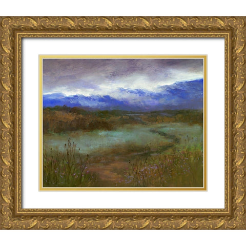 Crystal Springs Path at Dusk Gold Ornate Wood Framed Art Print with Double Matting by Finch, Sheila