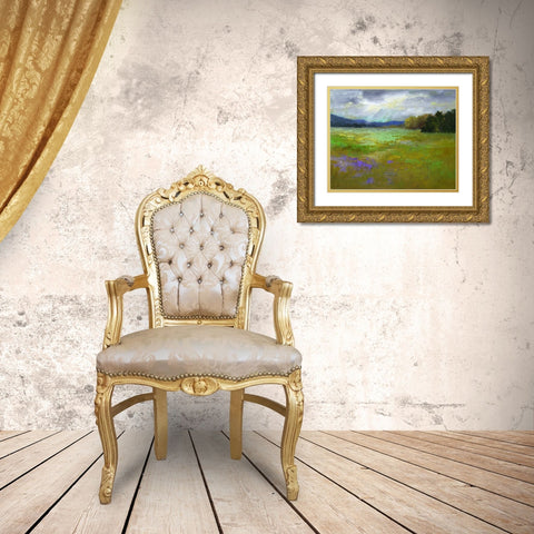 Springtime Gold Ornate Wood Framed Art Print with Double Matting by Finch, Sheila