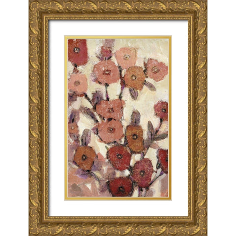 Floral Patterns II Gold Ornate Wood Framed Art Print with Double Matting by OToole, Tim