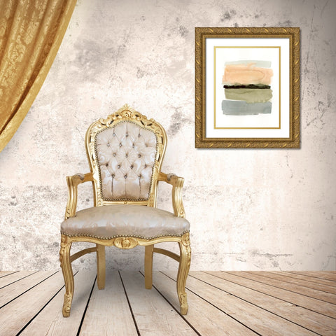 Peachy Horizon II Gold Ornate Wood Framed Art Print with Double Matting by Barnes, Victoria