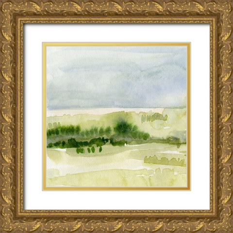 Tempered Horizon I Gold Ornate Wood Framed Art Print with Double Matting by Caroline, Emma