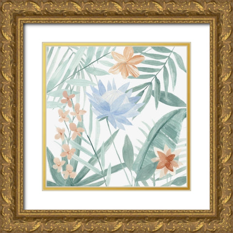 Tropical Welcome I Gold Ornate Wood Framed Art Print with Double Matting by Warren, Annie