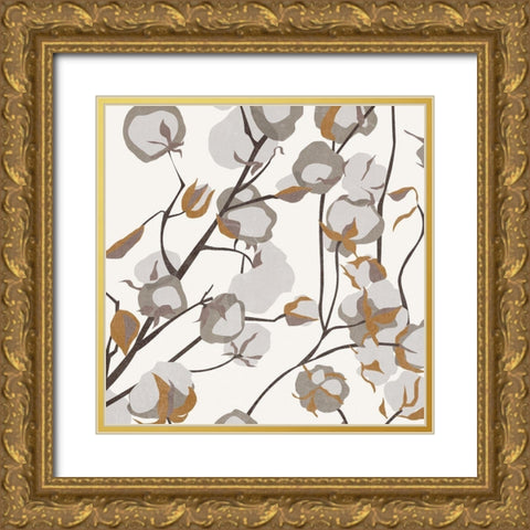 Cotton Balls I Gold Ornate Wood Framed Art Print with Double Matting by Wang, Melissa