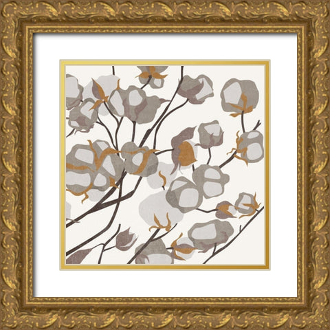 Cotton Balls II Gold Ornate Wood Framed Art Print with Double Matting by Wang, Melissa