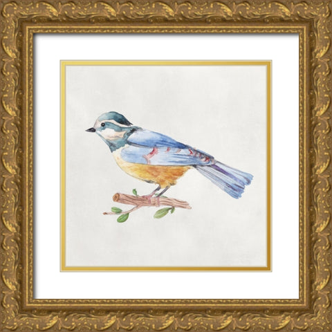 Bird Sketch V Gold Ornate Wood Framed Art Print with Double Matting by Wang, Melissa