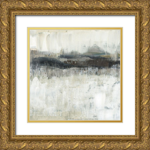 Neutral Horizon Line II Gold Ornate Wood Framed Art Print with Double Matting by Goldberger, Jennifer