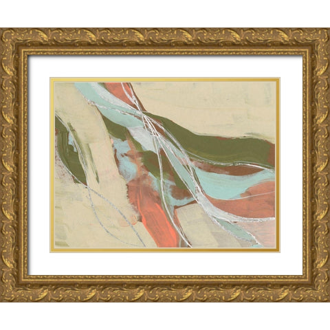 Pastel Waves I Gold Ornate Wood Framed Art Print with Double Matting by Goldberger, Jennifer