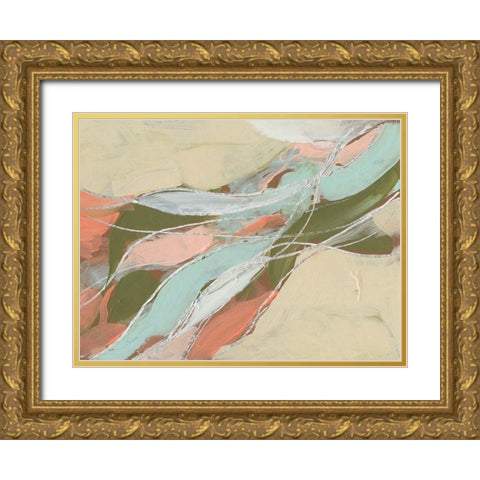 Pastel Waves II Gold Ornate Wood Framed Art Print with Double Matting by Goldberger, Jennifer