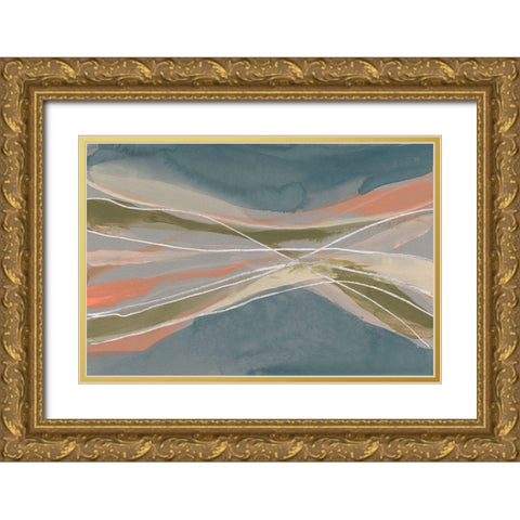 Pastel Undulation I Gold Ornate Wood Framed Art Print with Double Matting by Goldberger, Jennifer