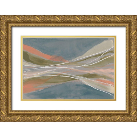 Pastel Undulation II Gold Ornate Wood Framed Art Print with Double Matting by Goldberger, Jennifer