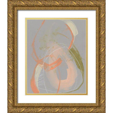 Pastel Loops I Gold Ornate Wood Framed Art Print with Double Matting by Goldberger, Jennifer