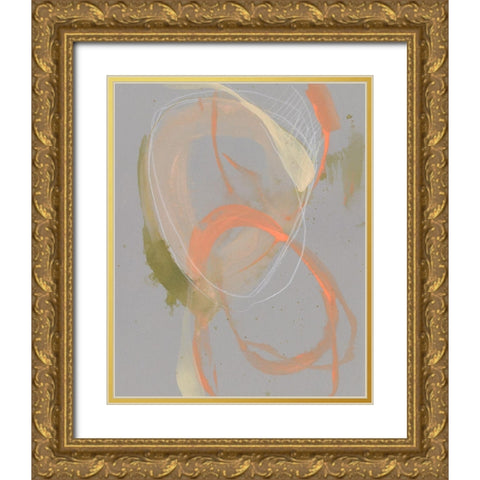 Pastel Loops II Gold Ornate Wood Framed Art Print with Double Matting by Goldberger, Jennifer