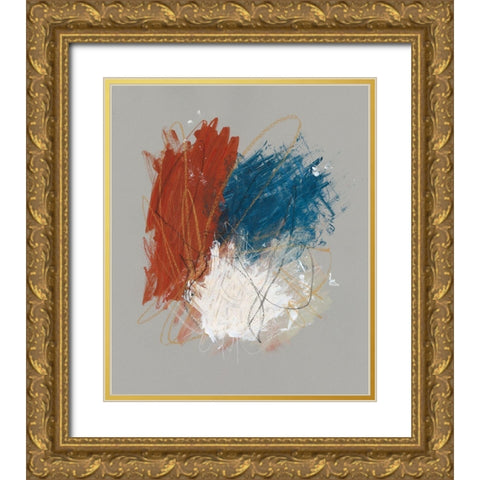 Primary Color Study II Gold Ornate Wood Framed Art Print with Double Matting by Stramel, Renee W.