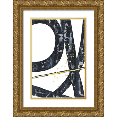 Onyx Tracery II Gold Ornate Wood Framed Art Print with Double Matting by Stramel, Renee W.