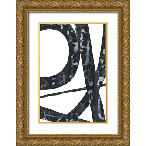 Onyx Tracery II Gold Ornate Wood Framed Art Print with Double Matting by Stramel, Renee W.