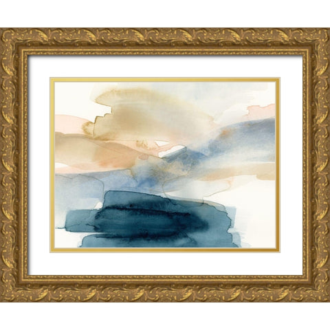 Watercolor Swathe I Gold Ornate Wood Framed Art Print with Double Matting by Barnes, Victoria
