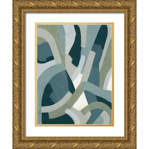 Limestone Puzzle II Gold Ornate Wood Framed Art Print with Double Matting by Vess, June Erica