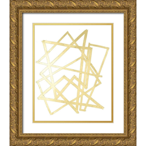Golden Techno I Gold Ornate Wood Framed Art Print with Double Matting by Lam, Vanna