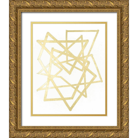 Golden Techno II Gold Ornate Wood Framed Art Print with Double Matting by Lam, Vanna