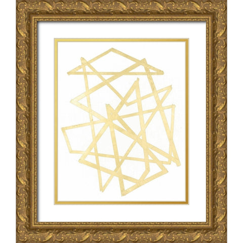 Golden Techno III Gold Ornate Wood Framed Art Print with Double Matting by Lam, Vanna
