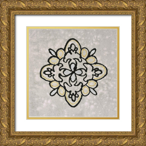 Pulp Mandala I Gold Ornate Wood Framed Art Print with Double Matting by Vision Studio