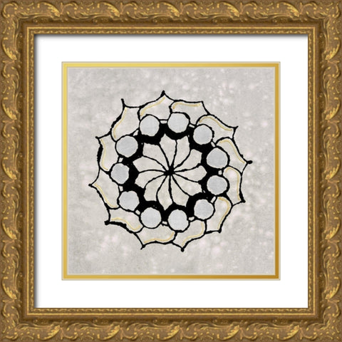 Pulp Mandala III Gold Ornate Wood Framed Art Print with Double Matting by Vision Studio