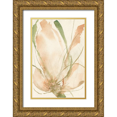 Petal Sketches II Gold Ornate Wood Framed Art Print with Double Matting by Goldberger, Jennifer