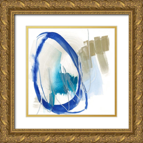 Cobalt Surround I Gold Ornate Wood Framed Art Print with Double Matting by Goldberger, Jennifer