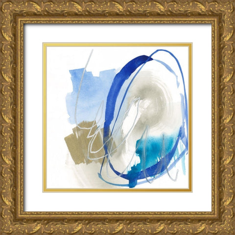 Cobalt Surround II Gold Ornate Wood Framed Art Print with Double Matting by Goldberger, Jennifer